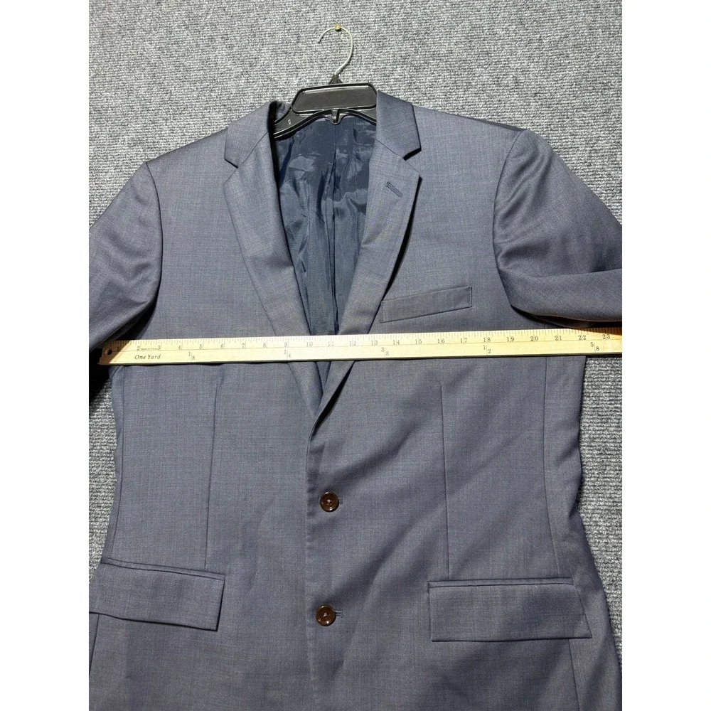 J.Crew Thompson Suit Jacket Mens 42L Blue Excellent‎ Wool Two Button Blazer